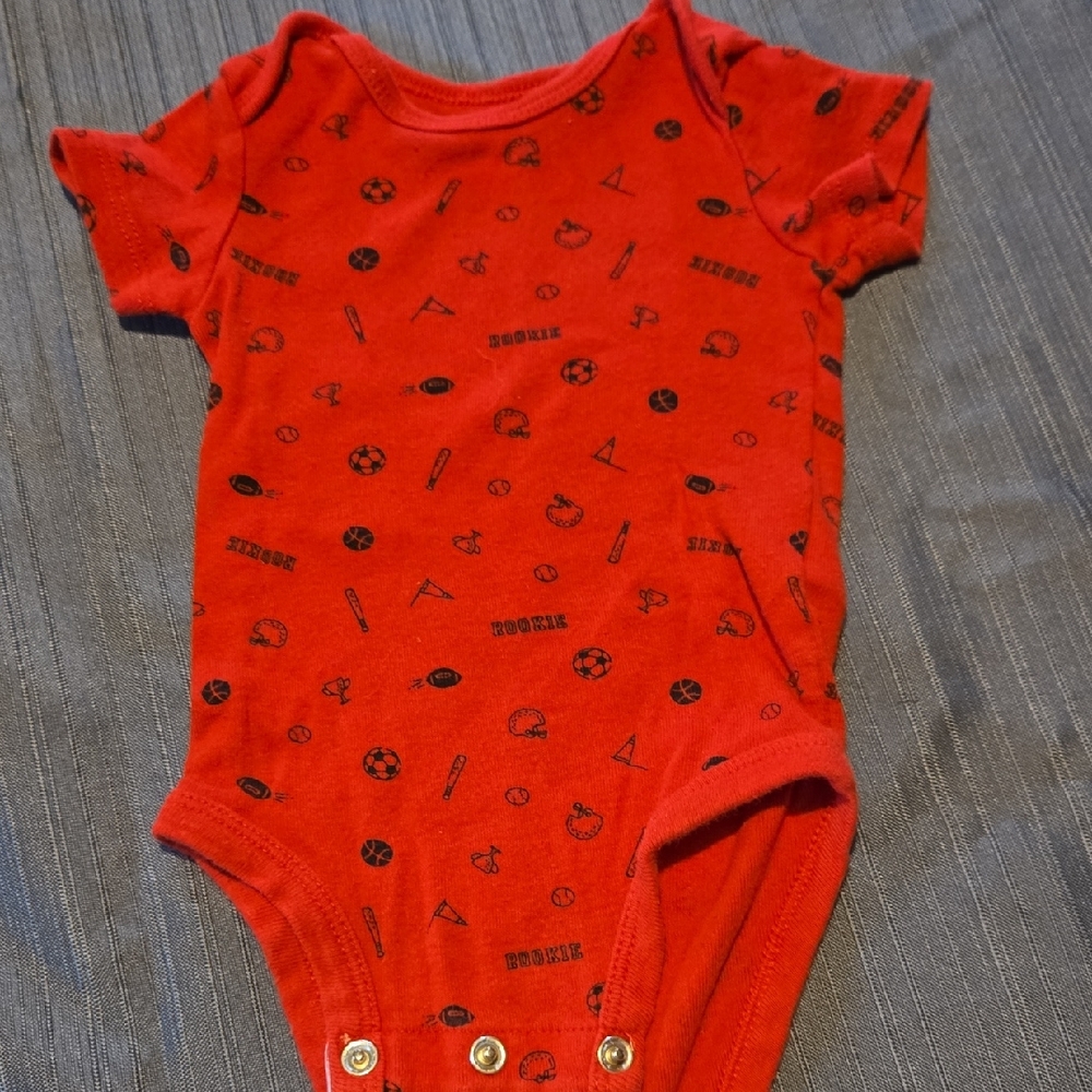 Red Sports-Themed Kids One Piece
